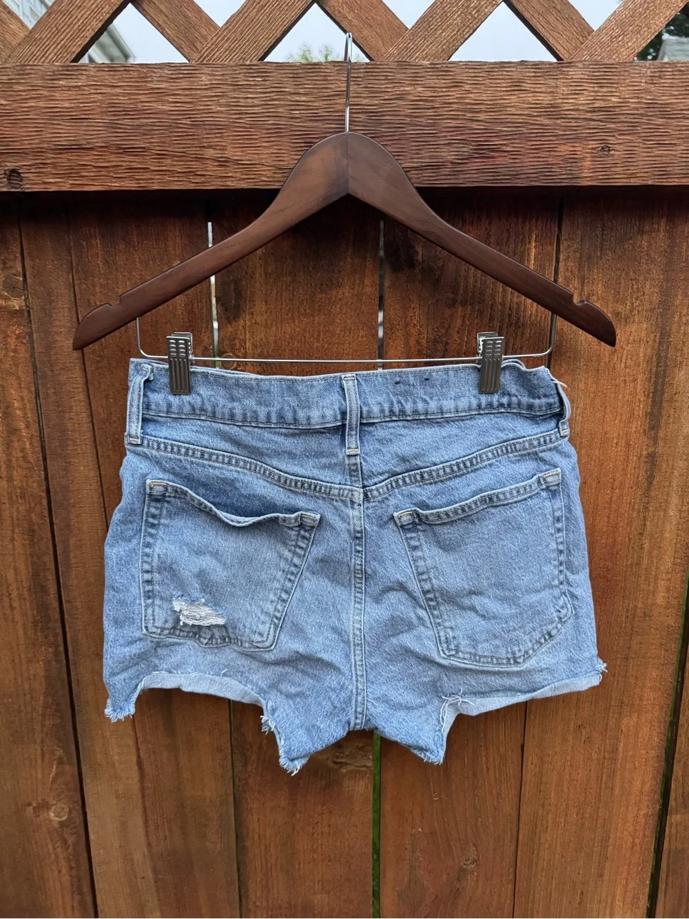 GAP Light Blue Distressed Denim Cutoff Shorts